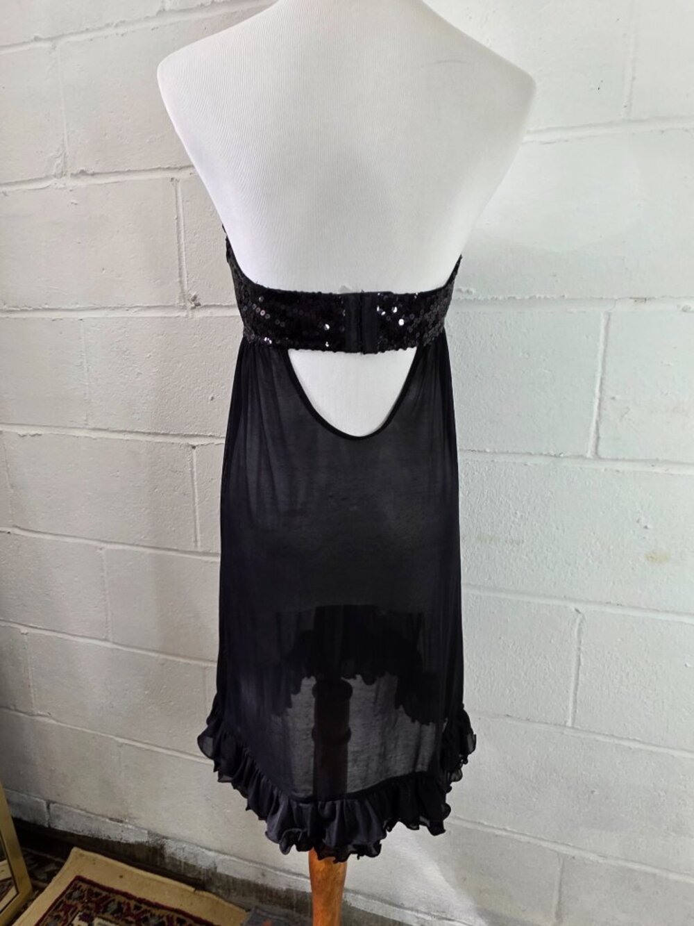 Vintage Regency Glam Gothic Alt Sabrina Carpenter Torrid Sequined Babydoll Dress - Picture 8 of 14